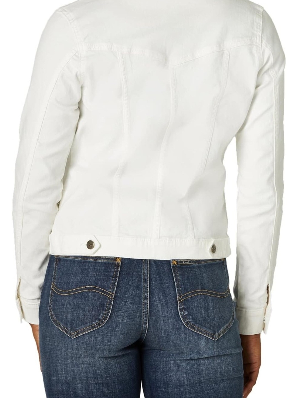 Women’s White Denim Jacket - Classic Lightweight Style LEE SIZE LARGE NEW